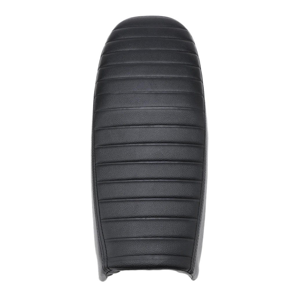 Motorcycle Flat Retro Cafe Racer Seat PU Leather Black Anti-fade