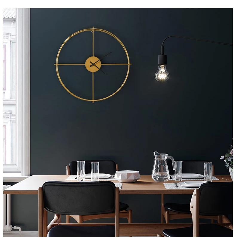 Wrought Iron Clock Wall Decoration Restaurant Background Hanging Decor Pendant Creative Simple Home Decoration Office Ornaments