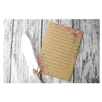 

56Pcs Kraft Paper Retro Writing Paper Vintage Letter Paper Stationery Set (7 Colors)