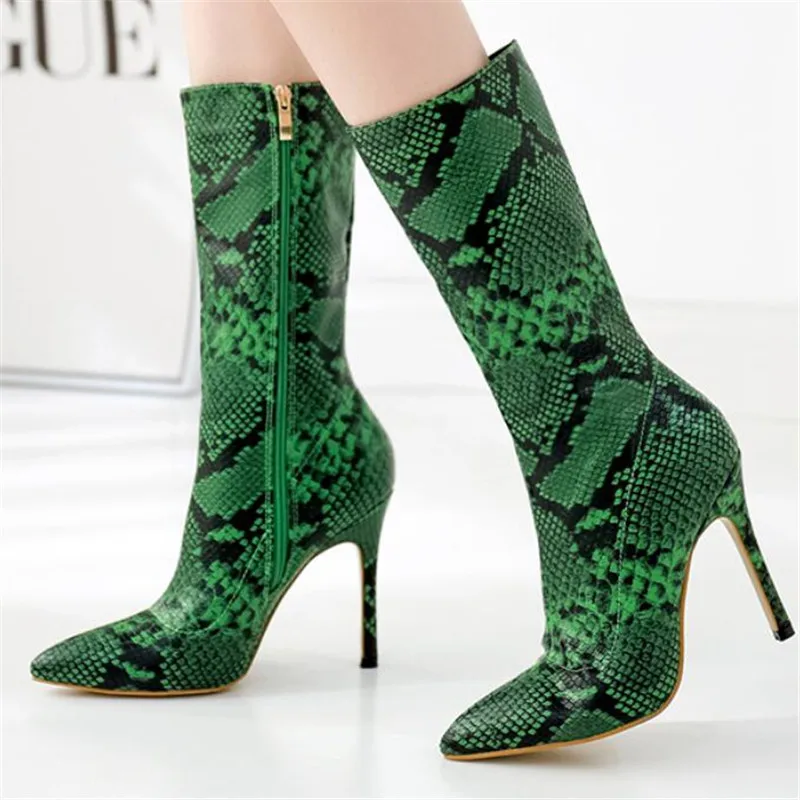 snake calf boots