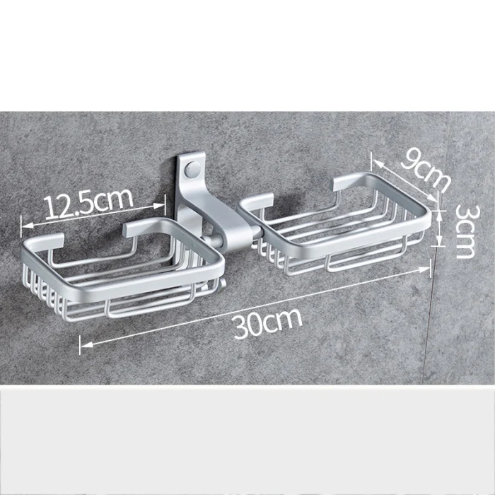 Аксессуары для ванной, держатель для мыльницы, двойной кронштейн для мыла, Космический алюминий, аксессуары для ванной комнаты PI669