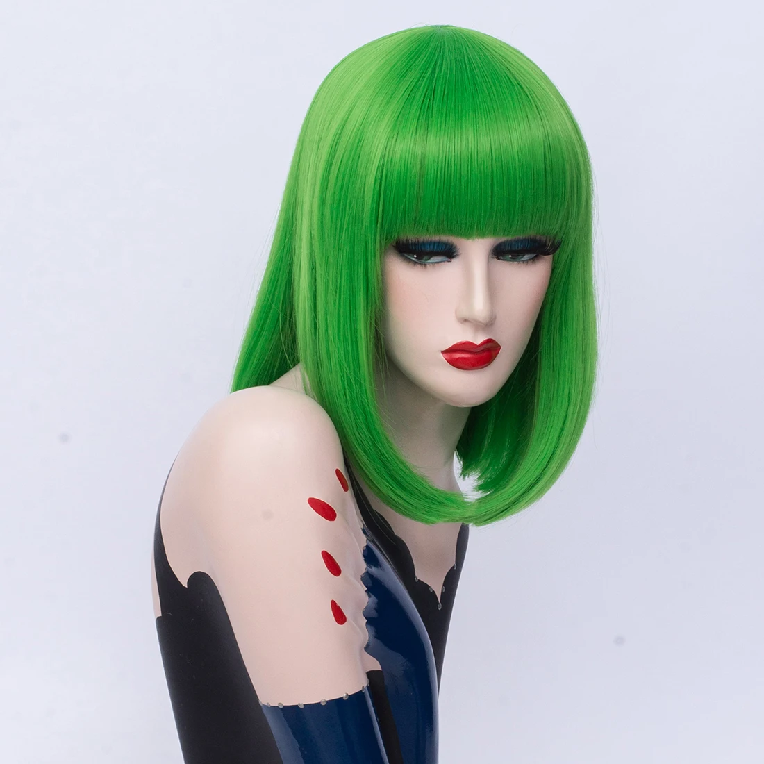 MSI Wigs короткий парик для косплея, прямой синтетический парик зеленого цвета, доступные парики для женщин, термостойкие волокна, женские накладные волосы на каждый день