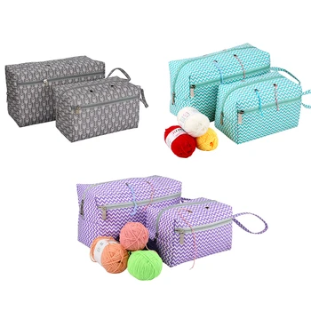 

1 Piece 2 Sizes New Wool Storage Bag Diy Knitted Crochet Wool Storage Bag Divider Portable Handmade Sewing Supplies Storage