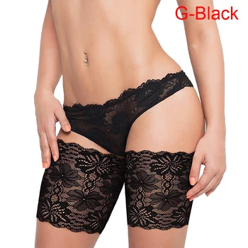 

White/Black Lace Thigh Bands Anti Friction Leg Warmers Summer Silicone Non Slip Anti Chafing Leg Protection Thigh Bands