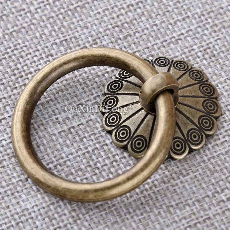Retro Vintage 10PCS Antique Brass Cabinet Door Handles Cupboard Wardrobe Drawer Cabinet Pulls Door and Window Handles& Knobs