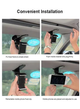 

1pc Universal 360 Car Clip Sun Visor Cell Phone Holder Mount Stand Soporte Movil For Most Phone GPS Holder In Car Mobile Clip