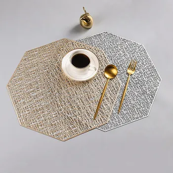 

1PC Coaster table mat Octagonal Hollow Insulation Pad Non-Slip Pad Placemats For Dining Table kichen decoration