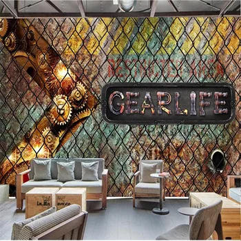 

milofi custom large wallpaper mural creative metal industrial wind metal plate rust background wall