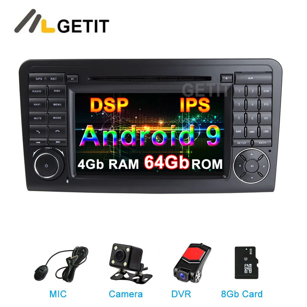

DSP 64G Android 9.0 Car DVD player Stereo Radio GPS for Mercedes Benz ML-W164/ML350/ML450/ML500 GL-X164/GL320/GL350