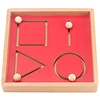 Montessori Handwriting Aids Trace Geometry Line Shapes Educational Training Wooden Toys for Children Writing Practice Preschool 1
