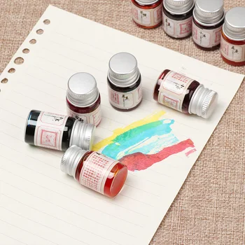 

1pcs 5ML 24 colors Non Carbon calligraphy writing paint Refilled fountain pen Signature Pen glitter powder ink new arrival