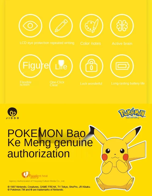 Novo pokemon pikachu eletrônico doodle almofada lcd placa de desenho tablet  crianças tela pequeno blackboard presente