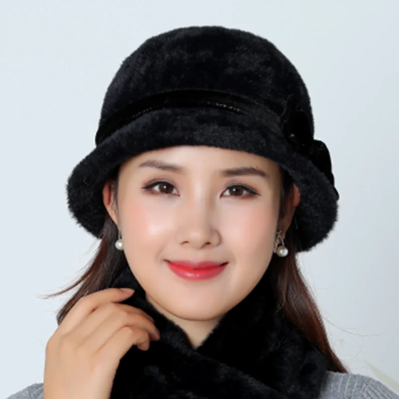 Горячая распродажа Женские зимние вязаные Skullies супер мягкий шарф плотные костюмы теплая шапка шапки бэги женское украшение на голову шапка - Цвет: Single cap black