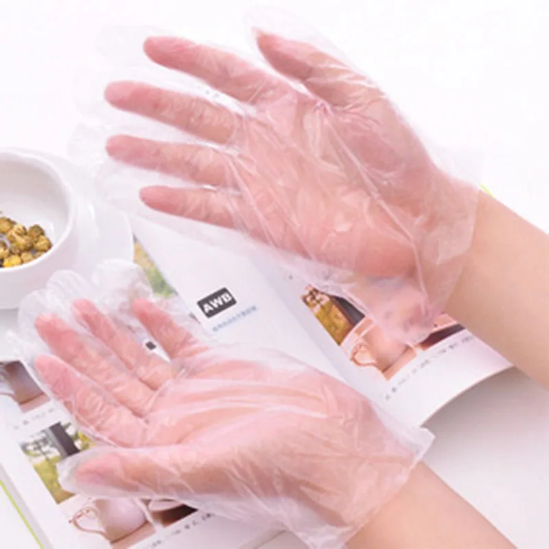 100/Set Hot Sale Disposable PE Garden Home Restaurant BBQ Plastic Multifuction Gloves E2S перчатки одноразовые Gants Jetabl