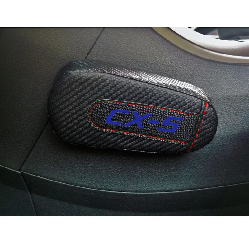 Для Mazda Cx-5 Cx5, 1 шт., углеродное волокно, кожа, авто подушка для ног, наколенник, Автомобильный Дверной рычаг, автомобильные аксессуары, защита для автомобиля
