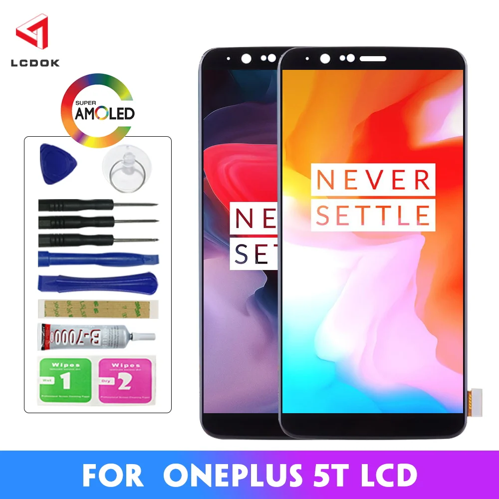 ЖК дисплей AMOLED для Oneplus 5T сенсорный экран OnePlus дигитайзер в сборе One Plus 1 + A5010 Замена