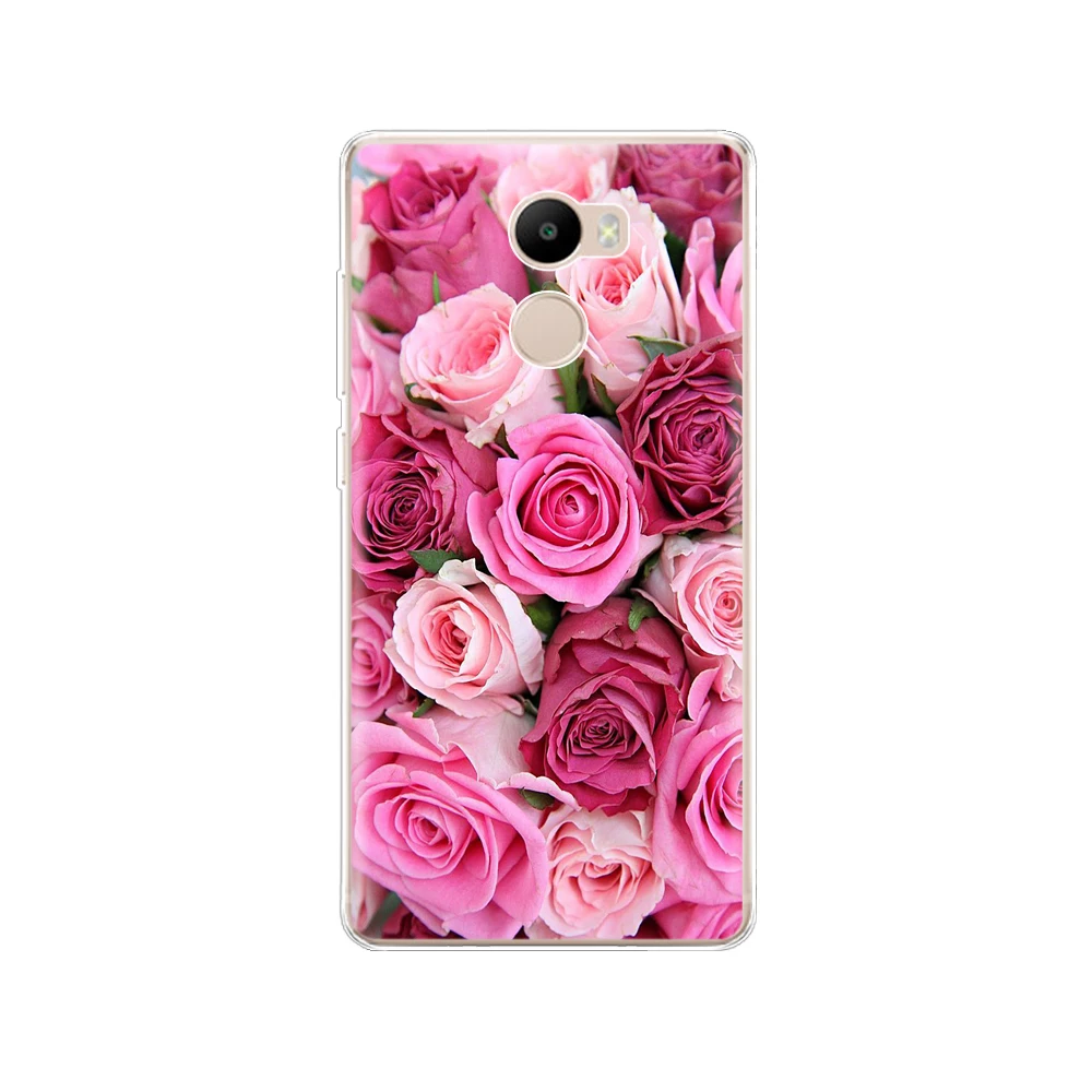 Soft TPU Cases For xiaomi Redmi 4 Case Cover Silicon phone Cover For Redmi 4 Case shell Phone case transparent coque Cat flower xiaomi leather case custom Cases For Xiaomi