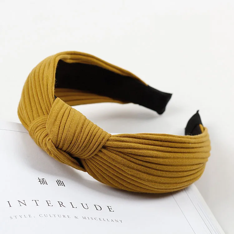 Korean-style New Style Hair Accessories Headdress Fabric Knitted Cross Knot Hair Bands Large Rims Headband Manufacturers Wholesa