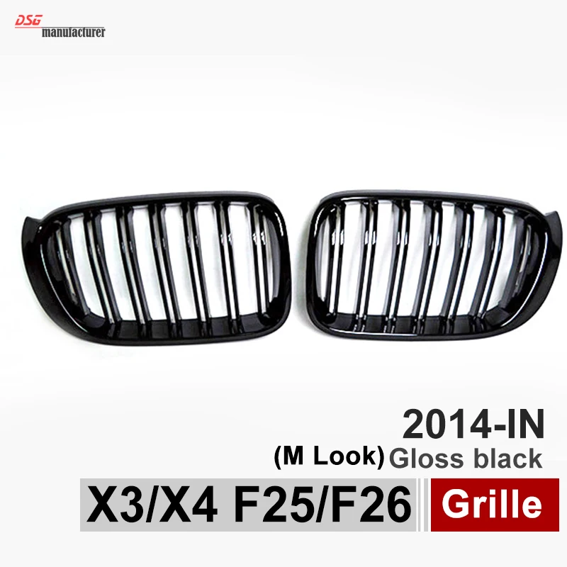 Передняя решетчатая решетка X3 F25 X4 F26 ABS для BMW 2014 + X Series SUV и глянцевый черный |