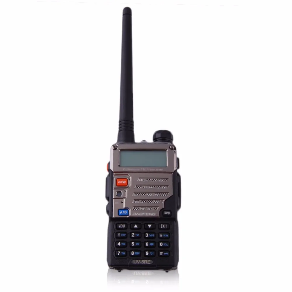 Baofeng BF-UV-5RE ЖК-дисплей батарея для рации Saver 5 Вт 128CH FM VOX DTMF двухстороннее радио США адаптер ЕС вилка с антенной