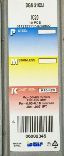 ISCAR 10 шт. твердосплавная вставка DGN 3102J IC20