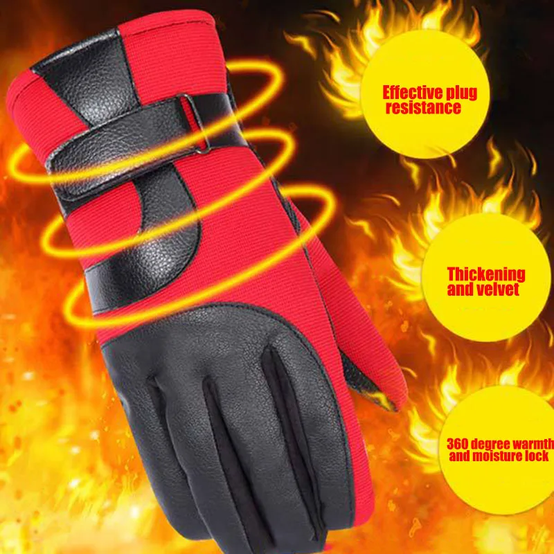 Новые Лыжные велосипедные перчатки мужские зимние теплые ветрозащитные водонепроницаемые флисовые перчатки с подкладкой для спорта на открытом воздухе