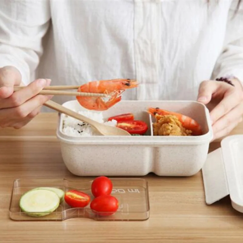 

850ML Portable Healthy Material Wheat Straw Lunch Box Bento Boxes Microwave Dinnerware Food Container Lunchbox