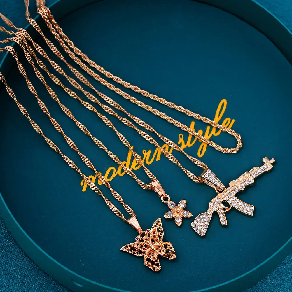 4 шт./компл. многослойное золотистое металлическое ожерелье для женщин с