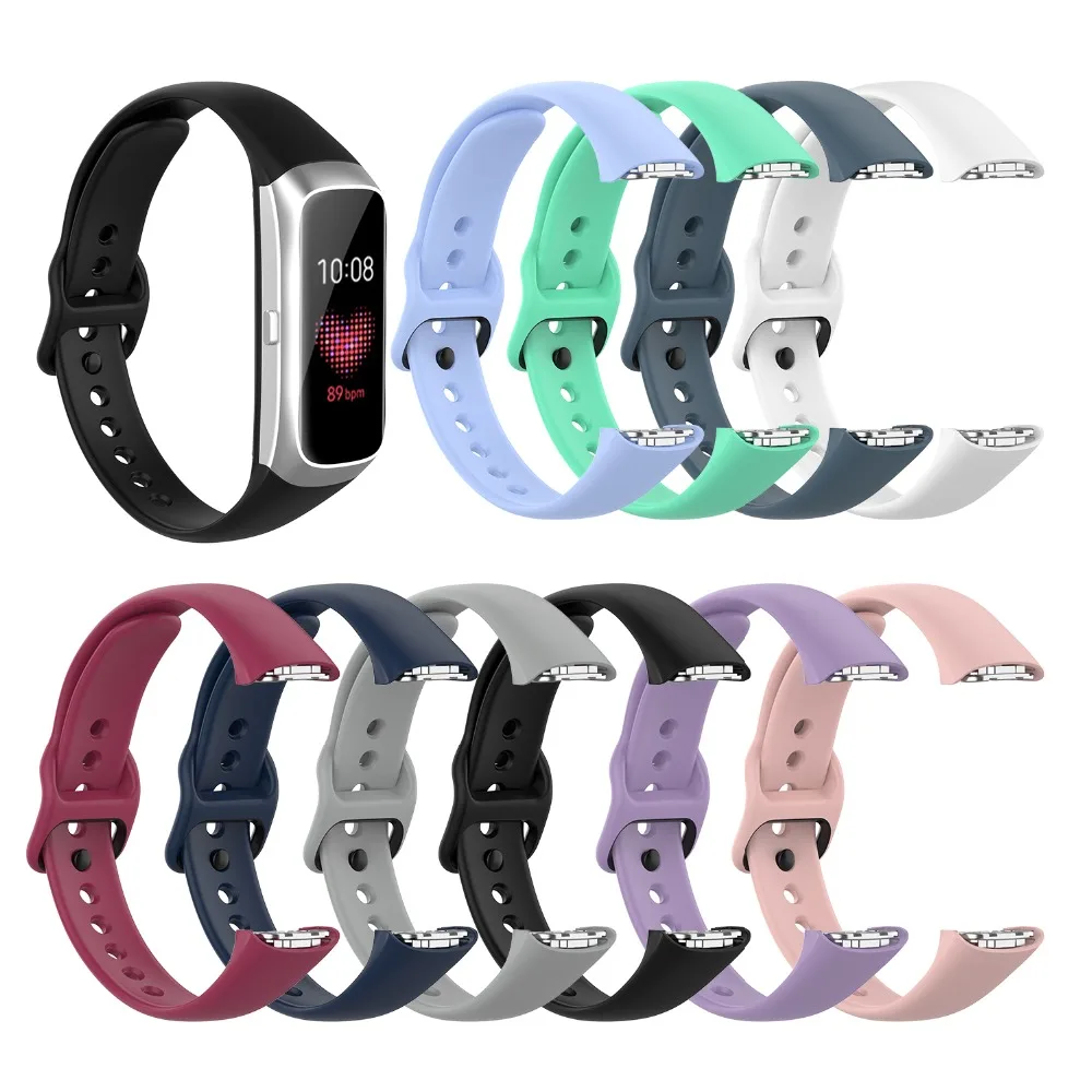Из нержавеющей стали разъем спортивный браслет ремешок для samsung Galaxy Fit SM-R370 SM R370 силиконовый Смарт Браслет ремешок для часов