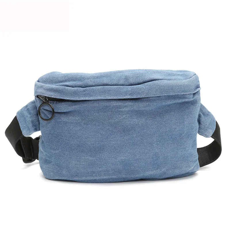 Navy blue Модная Джинсовая поясная сумка, женская сумка на плечо, сумка для отдыха, женская сумка на грудь, высокое качество, сумка через плечо - Color: Navy blue