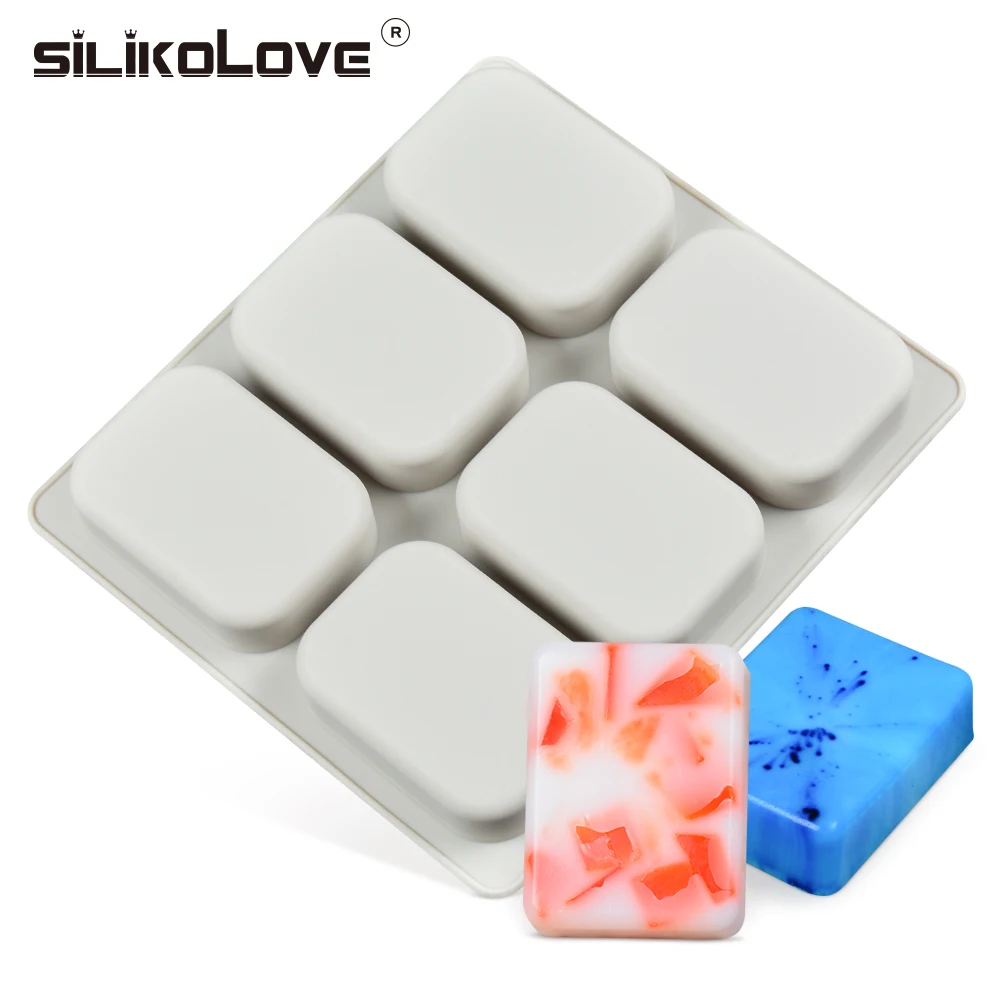 

SILIKOLOVE DIY Silicone Soap Mold for Handmade Soap Making Forms 3D Mould Square Soaps Molds Fun Gifts