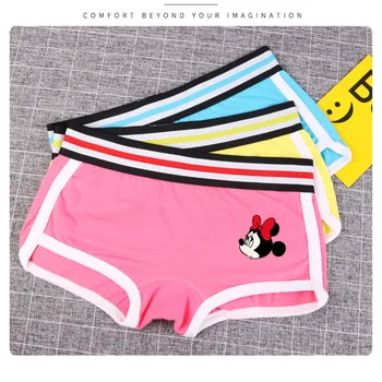 

3PCS/lot Panties Women Combed Cotton nick mouse Punk solid safety Underwear Girl Casual Briefs Sexy Lingerie Female Underpants