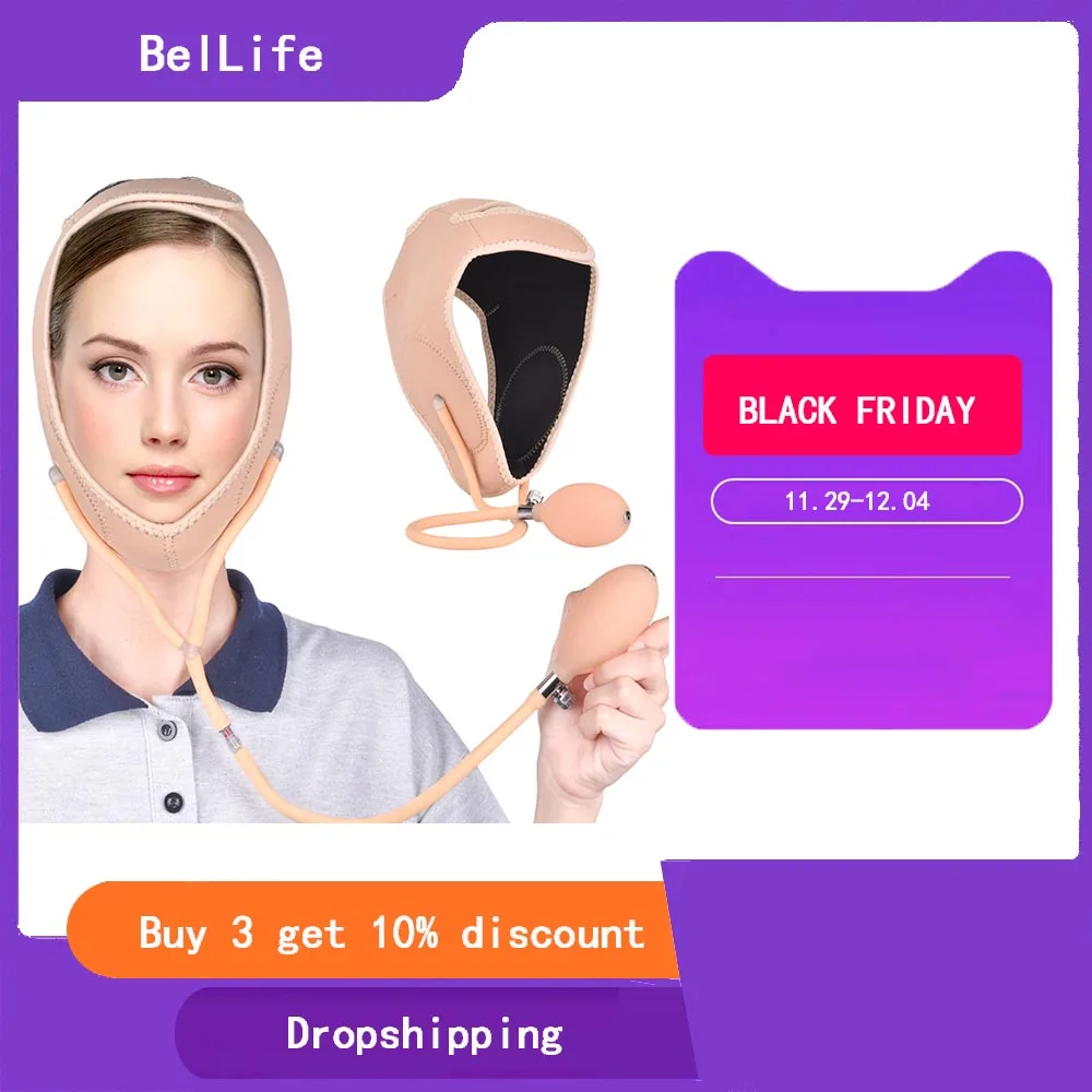 

Air Press Lift Up Belt Face-Lift Mask Massager V-Line Cheek Chin Slimming Belt Face Shaper Bandage For Face Shaper Firming
