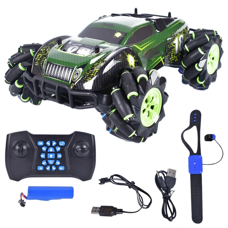 

1/16 2.4GHz Acoustooptic Drift Stunt Car Watch Gesture Sensor Dual Control RC Off-Road Vehicle Toy