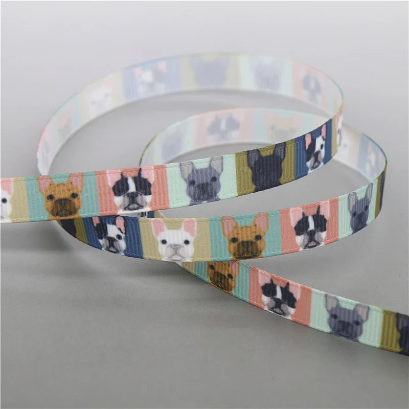 DHK 3/8'' 10yards Cat Dog Paw Printed Grosgrain Ribbon Accessory Hairbow Headwear DIY Decoration 9mm B2047