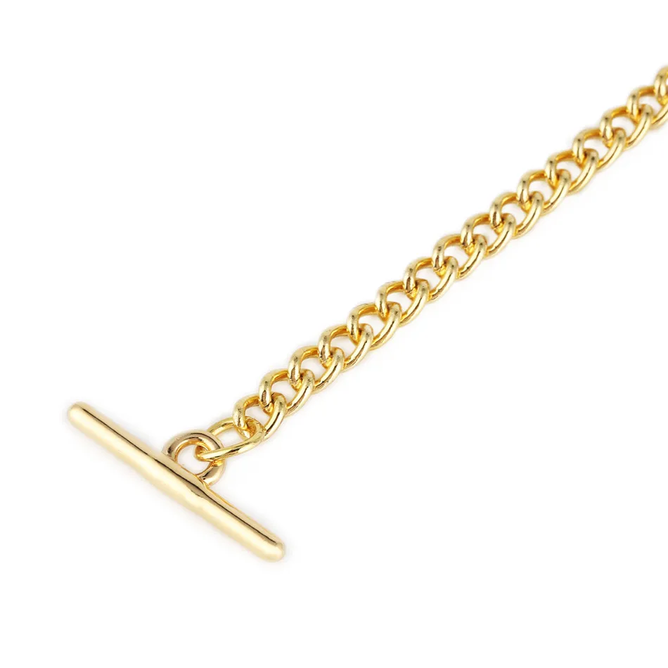 Pocket Watch Chain Gold/Black T Bar Pocket Chains