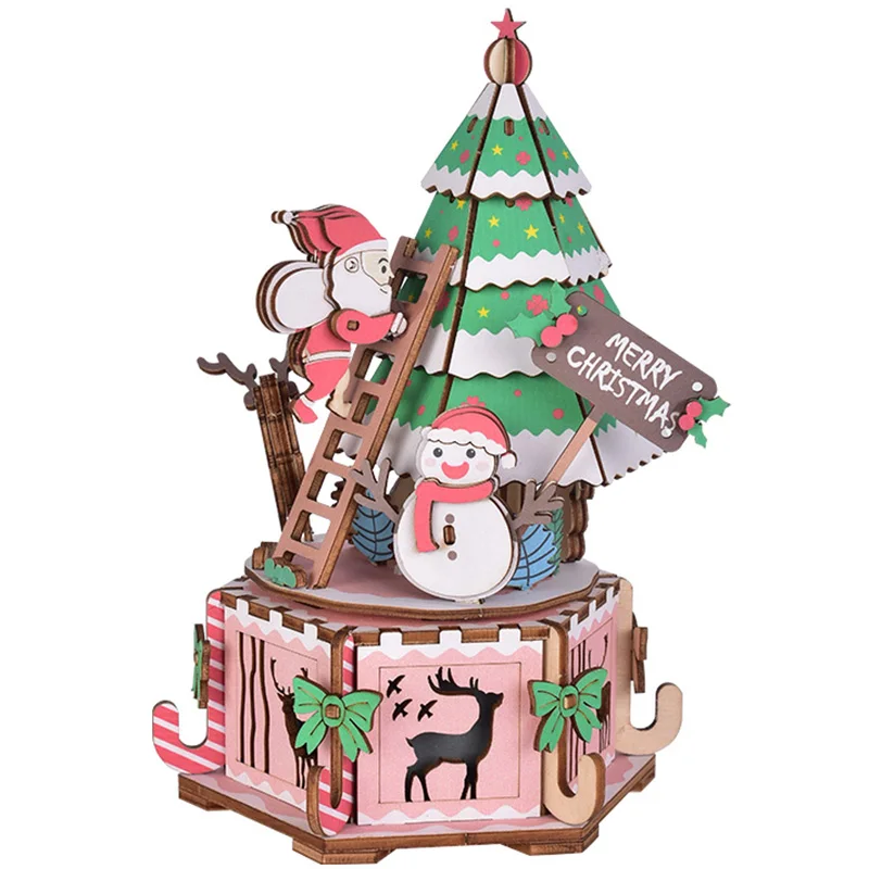 MUB06 CUTEBEE Diy музыкальная шкатулка кукольный домик Миниатюрный Кукольный домик с деревянная мебель для дома игрушки для детей Рождественский подарок MUB04 - Color: MUB06