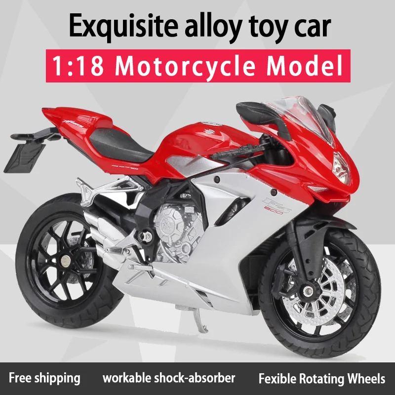 Модель спортивного мотоцикла Welly 1:18 MV AGUSTA F3 800 из сплава отлитый под давлением