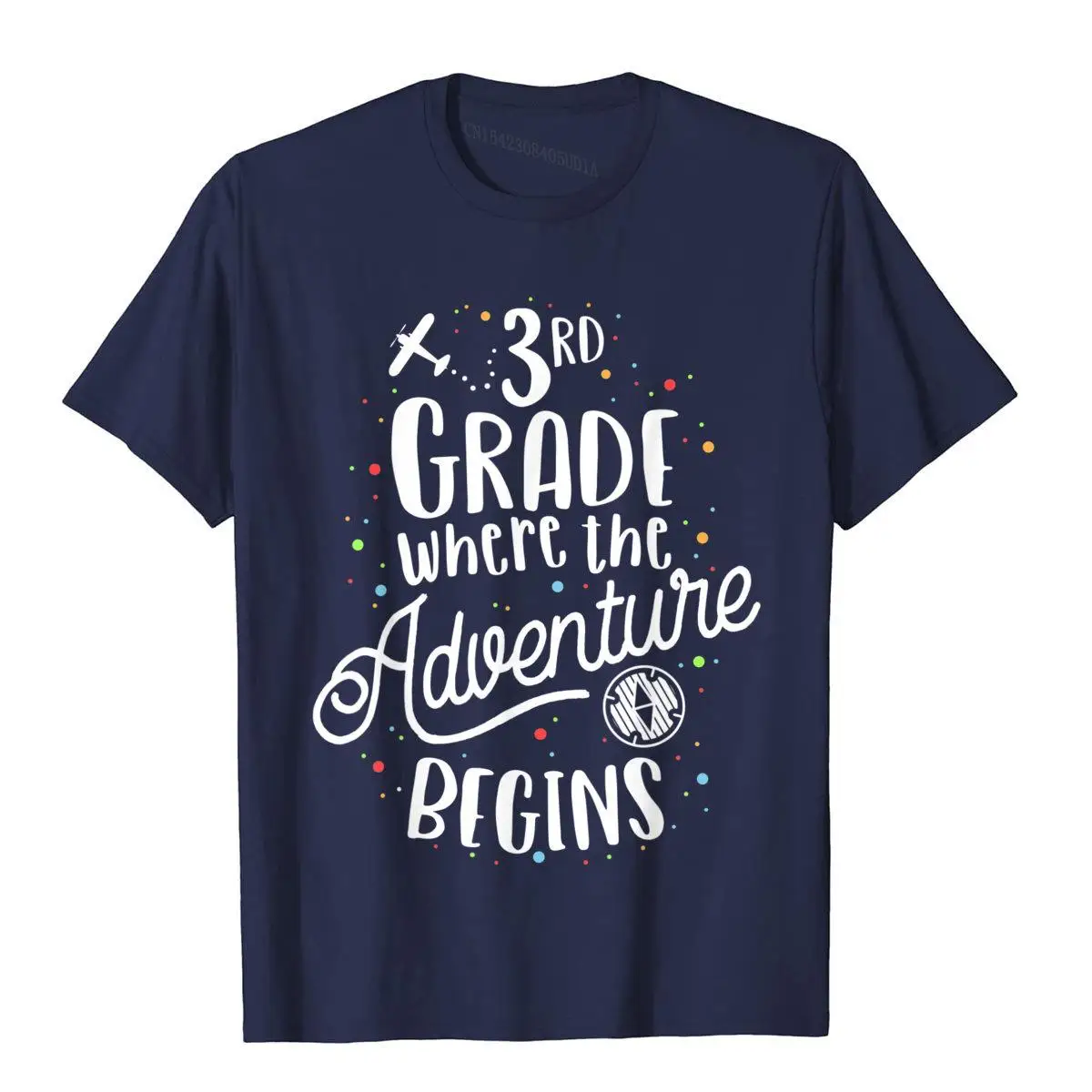 3rd Grade Where The Adventure Begins Third Kids Teacher T-Shirt__B8360navy