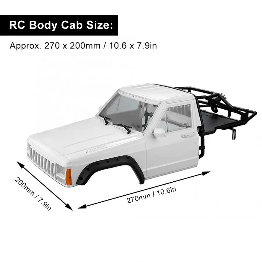 Прочный RC автомобиль кузова кабины и задняя половина клетка подходит для TRX4 SCX10 90046 313/324 мм Колесная база 1/10 RC Гусеничный автомобиль аксессуары
