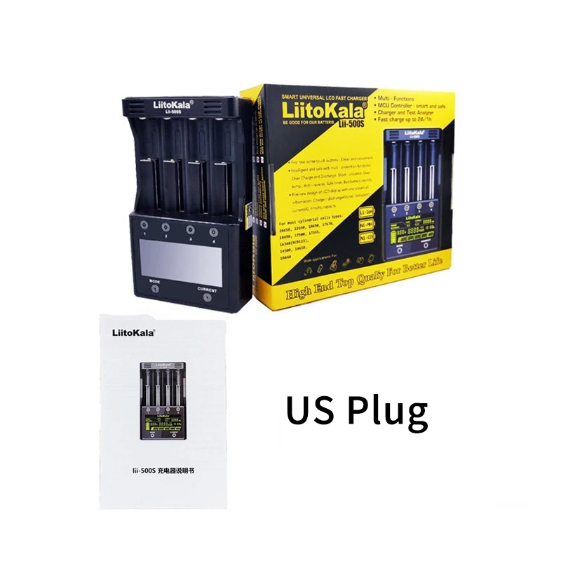 FFYY-Liitokala Lii-500S зарядное устройство ЖК-экран литиевый/Nimh 18650 26650 Aa, Aaa пресс-контроль четыре тока