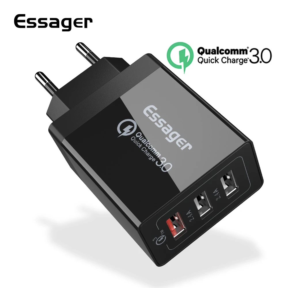 

Essager Quick Charge 3.0 USB Charger 30W QC3.0 QC Turbo Fast Charging Multi Plug Mobile Phone Charger for iPhone Samsung Xiaomi