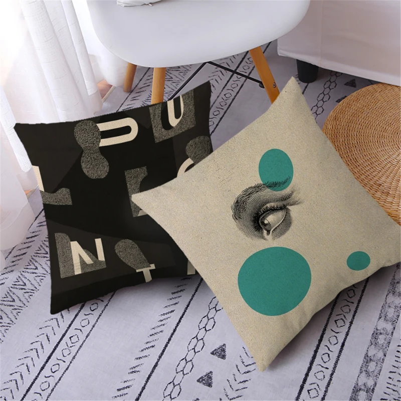 

Fuwatacchi Geometric Abstract Cushion Cover Modern Art Decorative Throw Pillow Covers Home Sofa Decor Linen Pillowcases 45x45cm