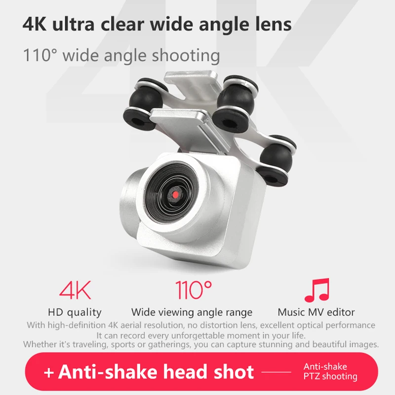 Квадрокоптер KY101D 100 м 20 минут 4K Ultra HD с дистанционным управлением для охоты на