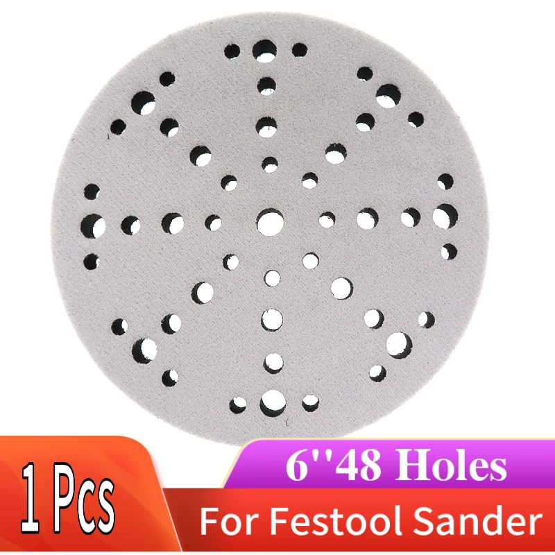 

6 Inch 150mm 48 Holes Soft Interface Pad for Hook and Loop Sanding Disc Backing Pad Festool Sander Grinder Abrasive Tools