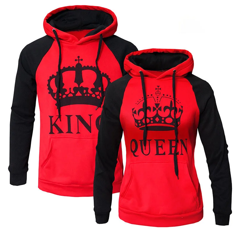 

Lovers Couple Clothes Chic 2019 Women Men Clothes Hoodie Womens Mens Unisex Hoodies Casual Autumn Winter King Queen Sweatshirt Y