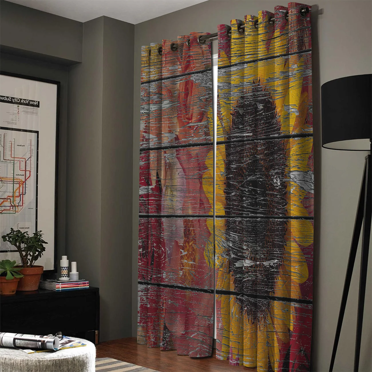 Grain Sunflower Rustic Window Curtains Scenic Curtains for Living Room Decorative Items Living Room