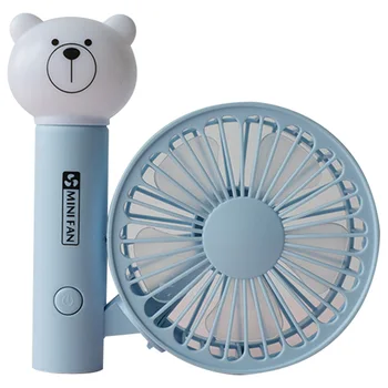

Portable Handheld Fan Summer Home Small Fan Cute Cartoon Bear Usb Charging Fan Study Table Lamp Fan
