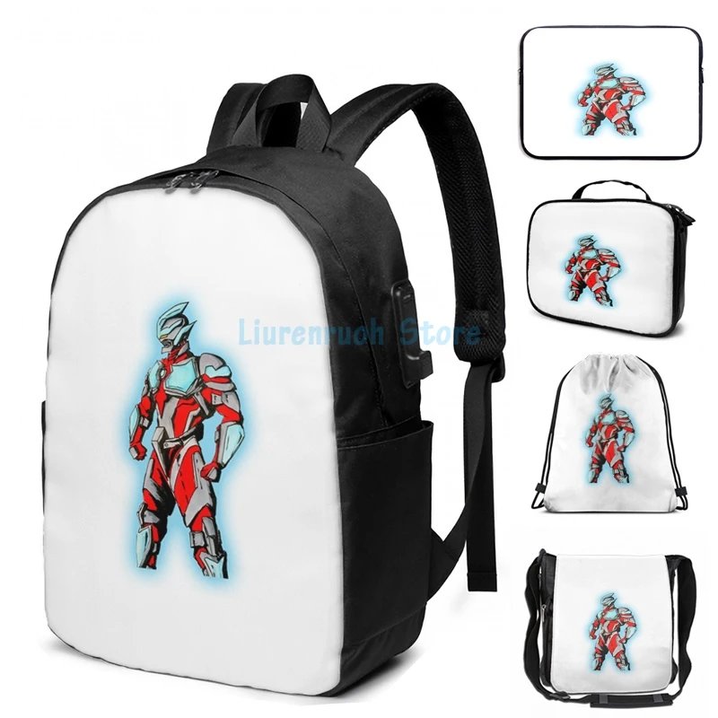 Забавный графический принт Ultraman Ginga (mecha) рюкзак с USB-зарядкой мужские школьные