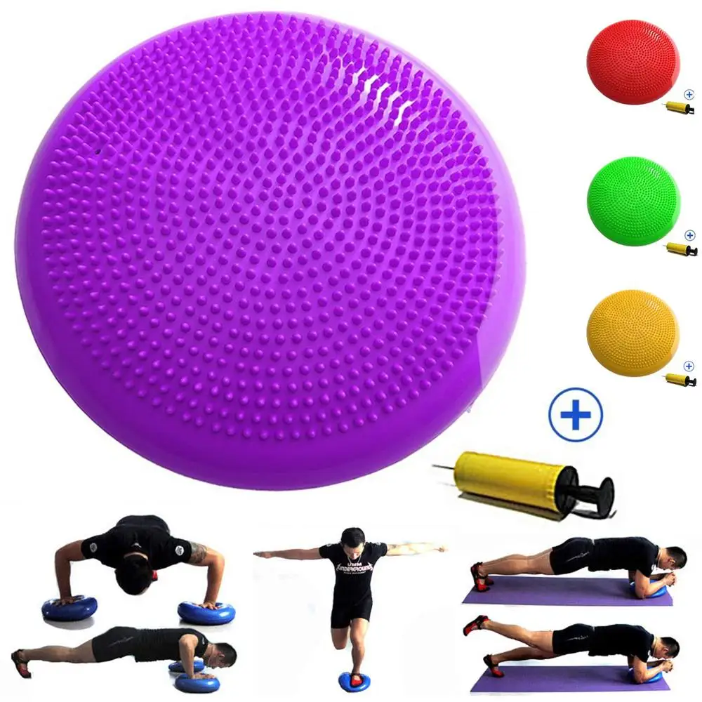 

33x33cm Durable Inflatable Yoga Massage Ball Pad Universal Sports Gym Fitness Yoga Wobble Stability Balance Disc Cushion Mat